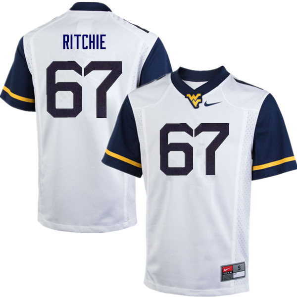 Men #67 Josh Ritchie West Virginia Mountaineers College Football Jerseys Sale-White - Click Image to Close